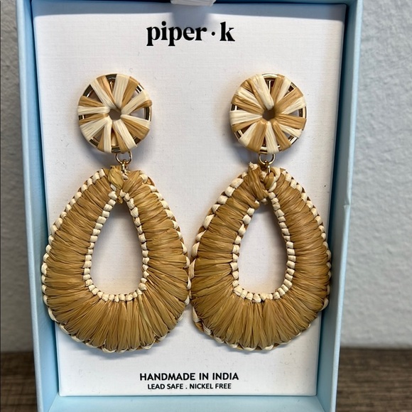 Piper K Woven Teardrop Earrings ✨ - Picture 1 of 7